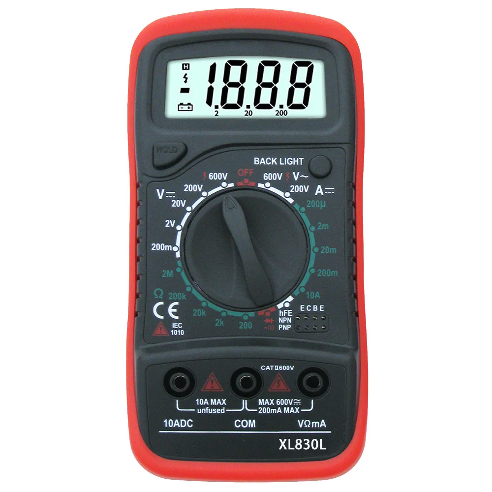 XL830L Digital Multimeter Multifunctional Resistance Voltage Measuring AC/DC Voltmeter DC Ammeter Voltage Tester Multimetro