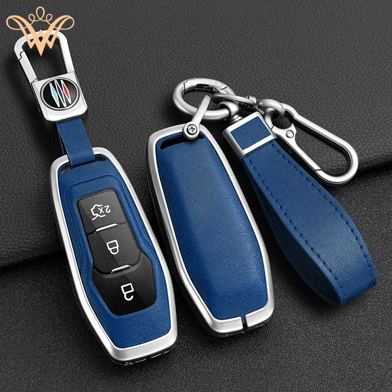 

Car Key Case Cover Keychain Protective Shell Fob For Ford Focus 3 4 ST Mondeo 5 MK5 Fiesta Ecosport Kuga MK3 MK4 F150