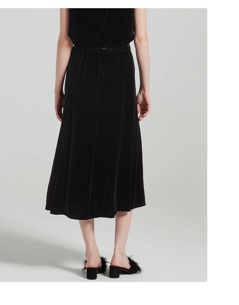 Luxury Silk Velvet Women's Half-Dress Simple and Elegant, Smooth and Soft, Comfortable and Relaxing, Casual Half-length Skirt