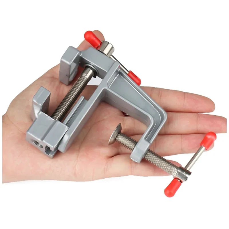 Mini Bench Vise 3.5&quot Aluminum Muliti-Funcational Clamp On Table Flat Pliers Tool Vice Miniature Small Jewelers Hobby