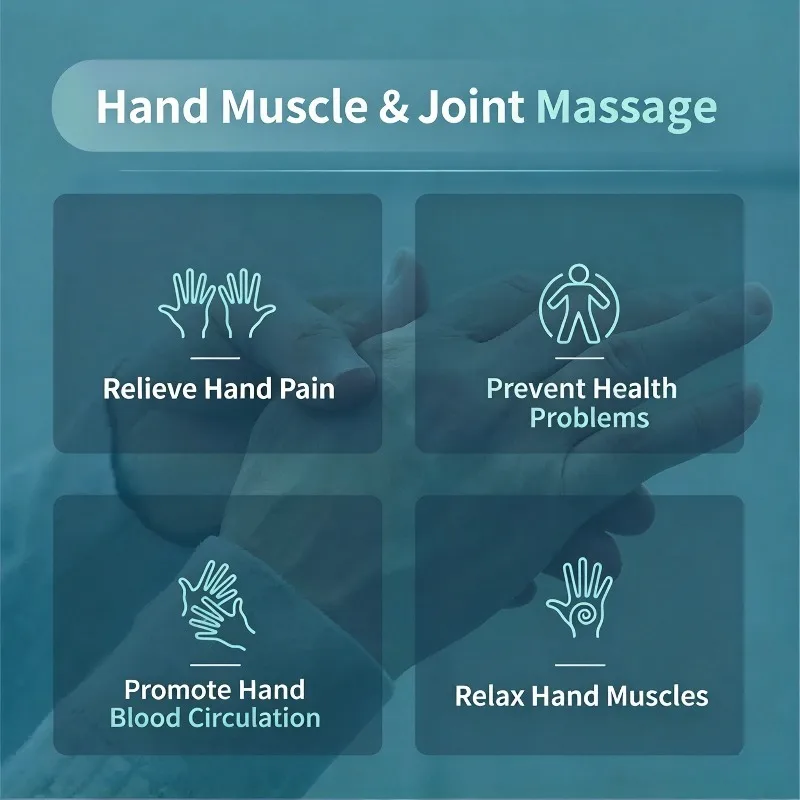 Air Compression Hand Massager with Heat, Kneading Palm & Finger Massager with Removable Liner