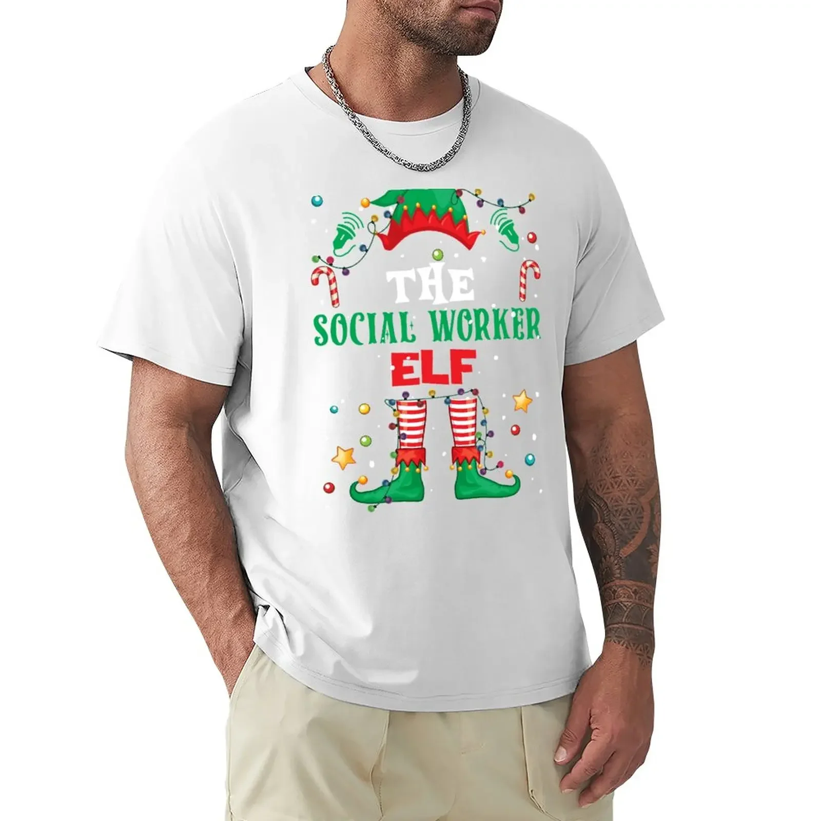 

I'm the Social Worker ELF Funny Christmas Gifts T-Shirt aesthetic clothes sublime new edition tshirts for men