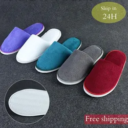 Women Indoor Slippers warm furry Home Slipper Winter Home shoes Women Men House Flat Closed Toe Slides for Bedroom Flip Flops