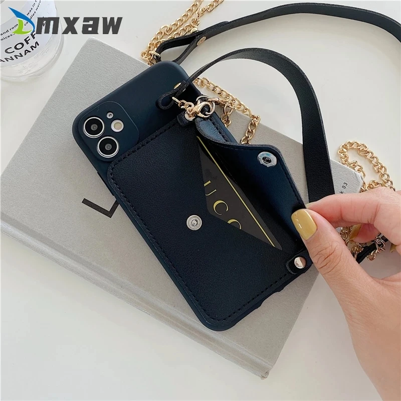 Wallets Card Phone Case For Samsung Galaxy A7 A6 A8 Plus A9 2108 J6 J4 Plus Strap portable Holder Cover+Silicone Lanyard