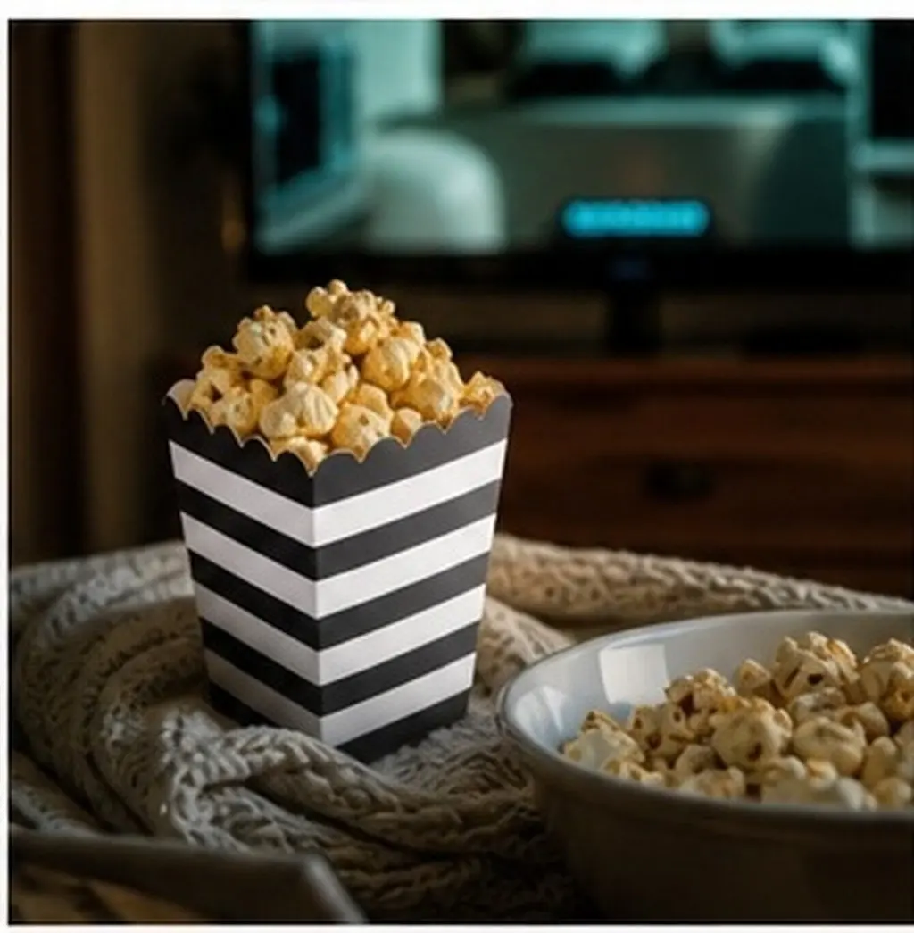 24Pcs Popcorn Containers Paper Popcorn Boxes Greaseproof Disposable Snack Holders for Party Wedding Movie Theater Use