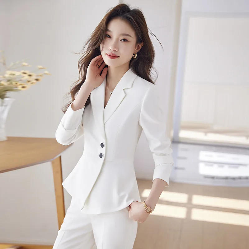 Business Wear Hotel Suit Women's Spring and Autumn2024Elegant Front Desk Reception Tailored Suit Formal Clothes Beauty Salon Wor