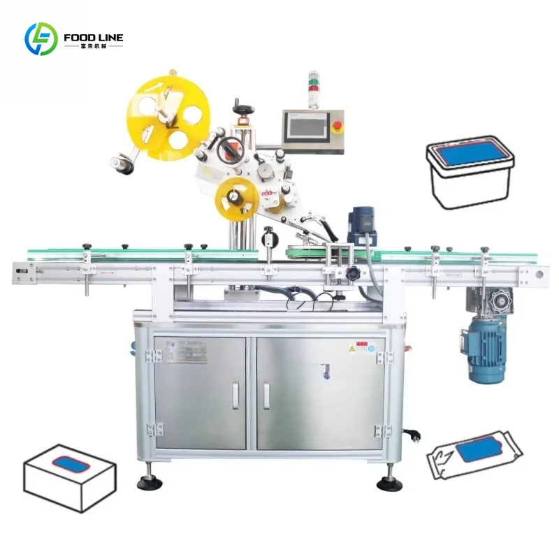 Custom Full Auto Packaging Label Applicator Flat Surface Labeling Machinery For Coffee Box Coffee Bag
