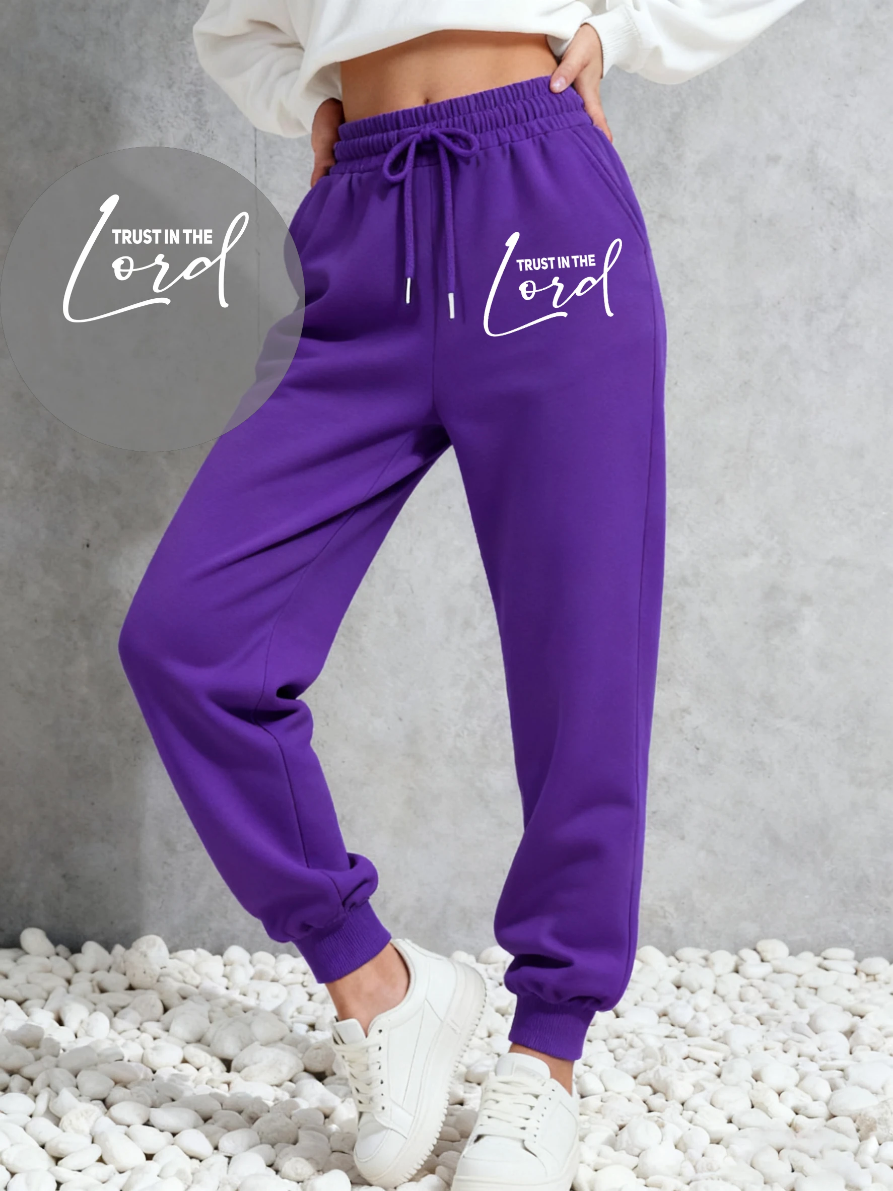 Trust In The Loid Printed Women Jogging Pants Fleece Fashion Trousers Drawstring All-Match Sweatpants Woman Autumn Sportpants