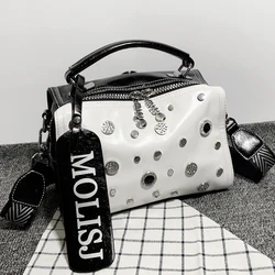 Perçin elmas Ita çanta omuz kadınlar için gerçek deri çanta çift kullanımlı Trend Satches crossbody Sac büyük kapasiteli Tote bolso