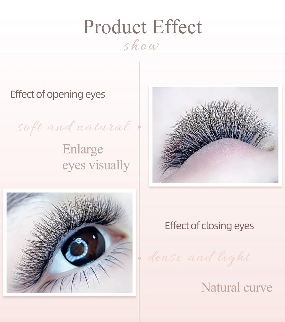 NAGARAKU Doppelspitzen 4D W-Form Wimpernverlängerungen Split Top 8 Einzelne Verschränkte Wimpern – Detail 11