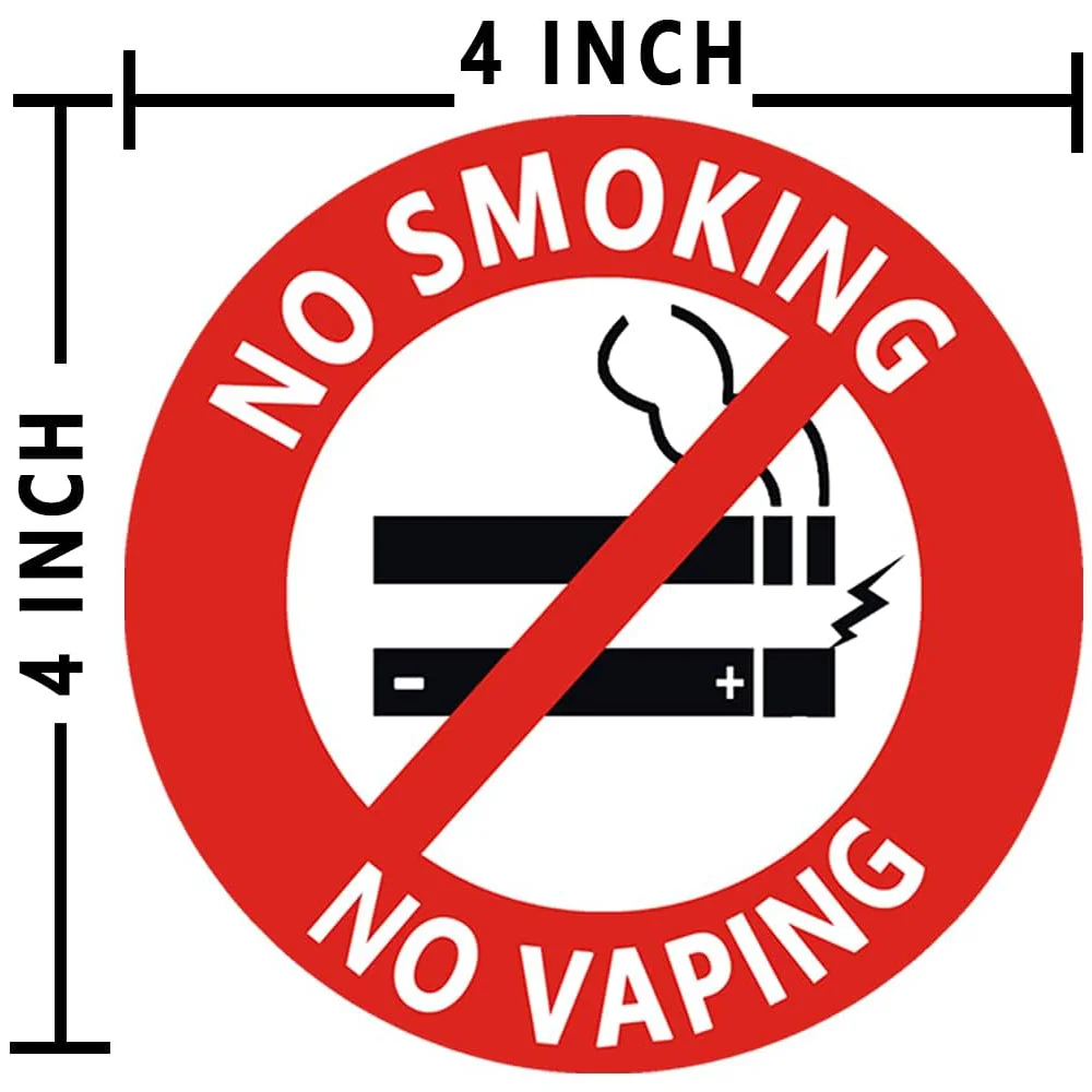 15 Pcs No Smoking No Vaping Sign Sticker No Smoke Labels for House Home & Business