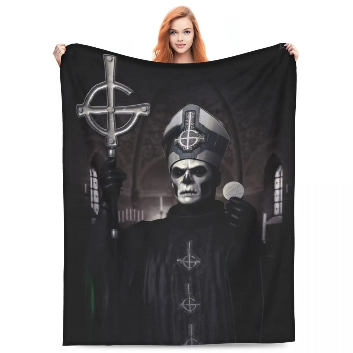 

Rock Band Ghost BC Blankets Fleece Sofa Throw Blanket Super Soft Throw Blankets for Home Bedroom Office Throws Bedspread Quilt