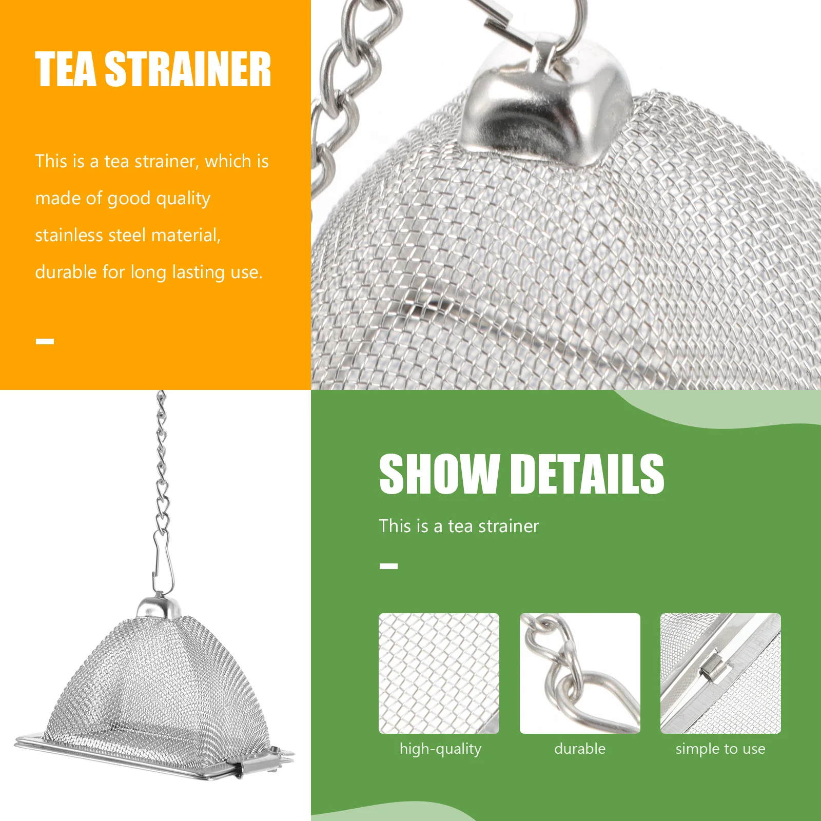 

1 pc Stainless Steel Tea Strainer Pyramid Shape Multipurpose Fine Mesh Filter For Tea Chinese Medicine Brine Soup Spice Infuser