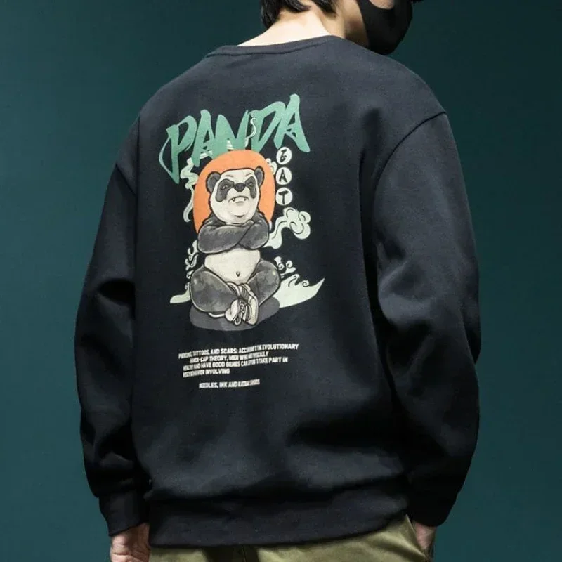 Sweatshirts for Man Hoodieless Graphic Manga Men's Clothing Top Print White Anime Pullover Winter Autumn One Piece Novelty And