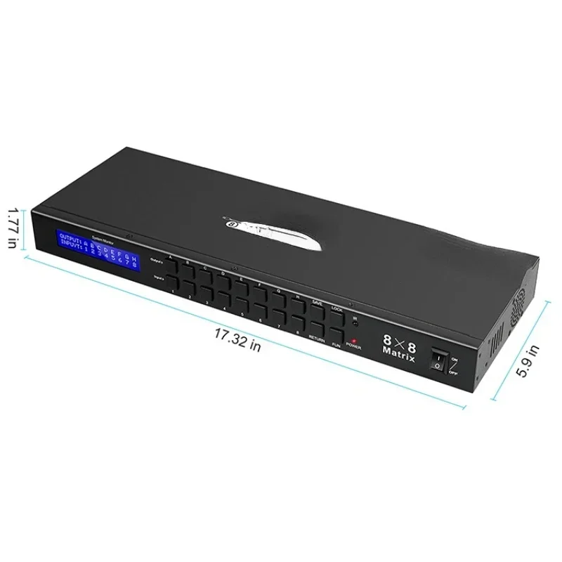 Rack mount 4K 8x8 HDMI matrix switch HDMI video audio matrix