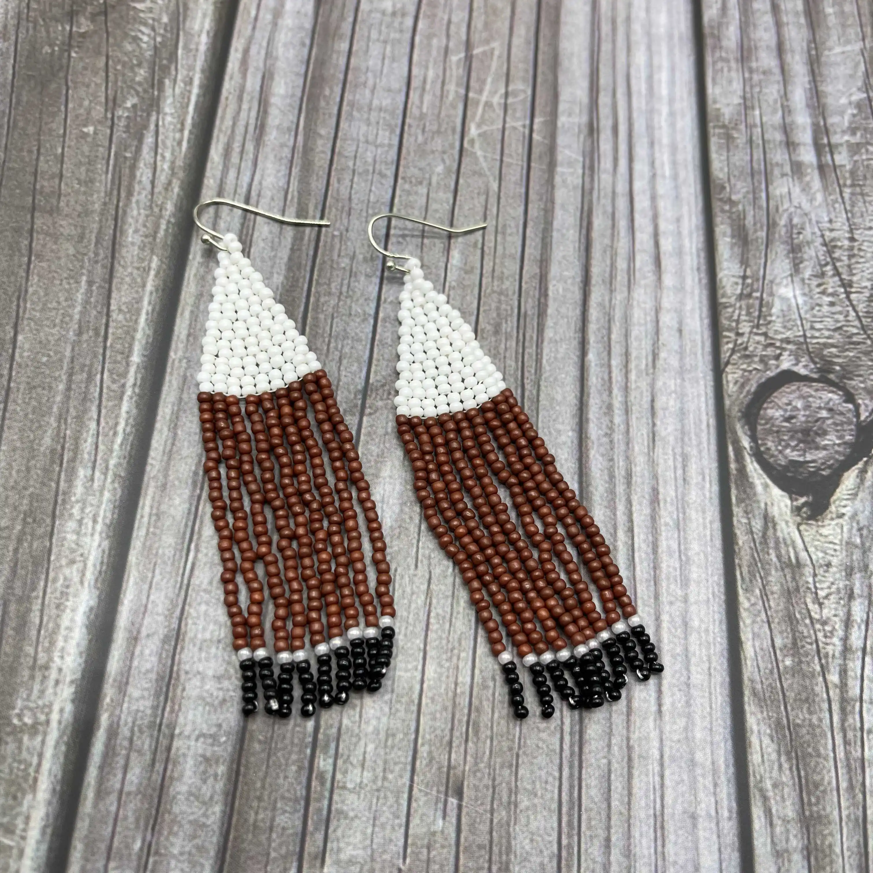 Rice bead earrings Tassel View Design Female  Geometry Hand knitting Bohemia Alloy Fashion Simple Tassel Beaded earrings