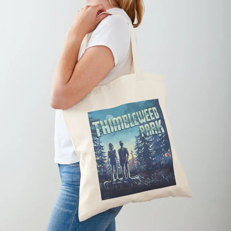 

Сумка-шоппер Thimbleweed Park, холщовая сумка для женщин, университетская сумка-шоппер, настраиваемая холщовая сумка-тоут