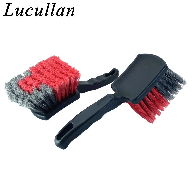 Lucullan Soft End-split PP Hair Tire Cleaner Large Size Car Wheels Rims Detailing Brushes For Truck SUV Etc.