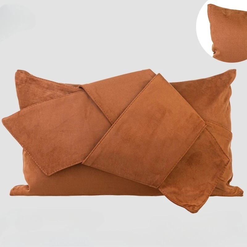 30X50/45X45CM French Luxury Throw Pillow Cover Orange Coffee Stamping Waist Cushion Cover Decor Home Decorative Pillowcase