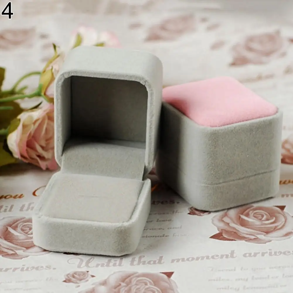 Luxury Elegant Jewelry Box Earring Ring Gift Display Storage Organizer Square Lid Open Box Case Packaging