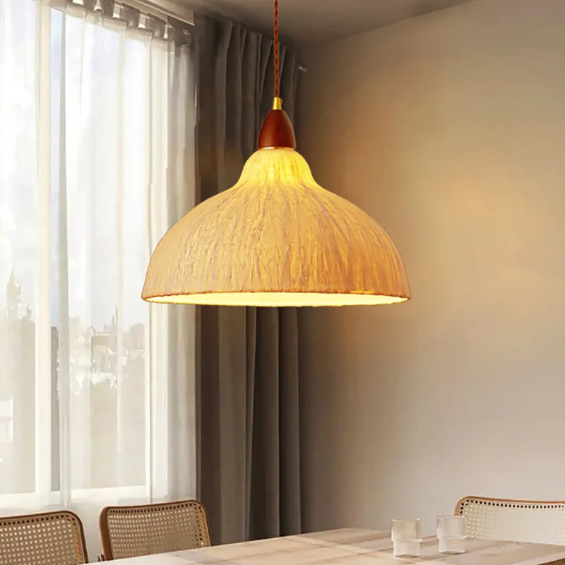 Japanese Designer Cone Rice Paper Chandelier Creative Living Room Tearoom Atmosphere Chandelier Bedroom Restaurant Pendant Lamps