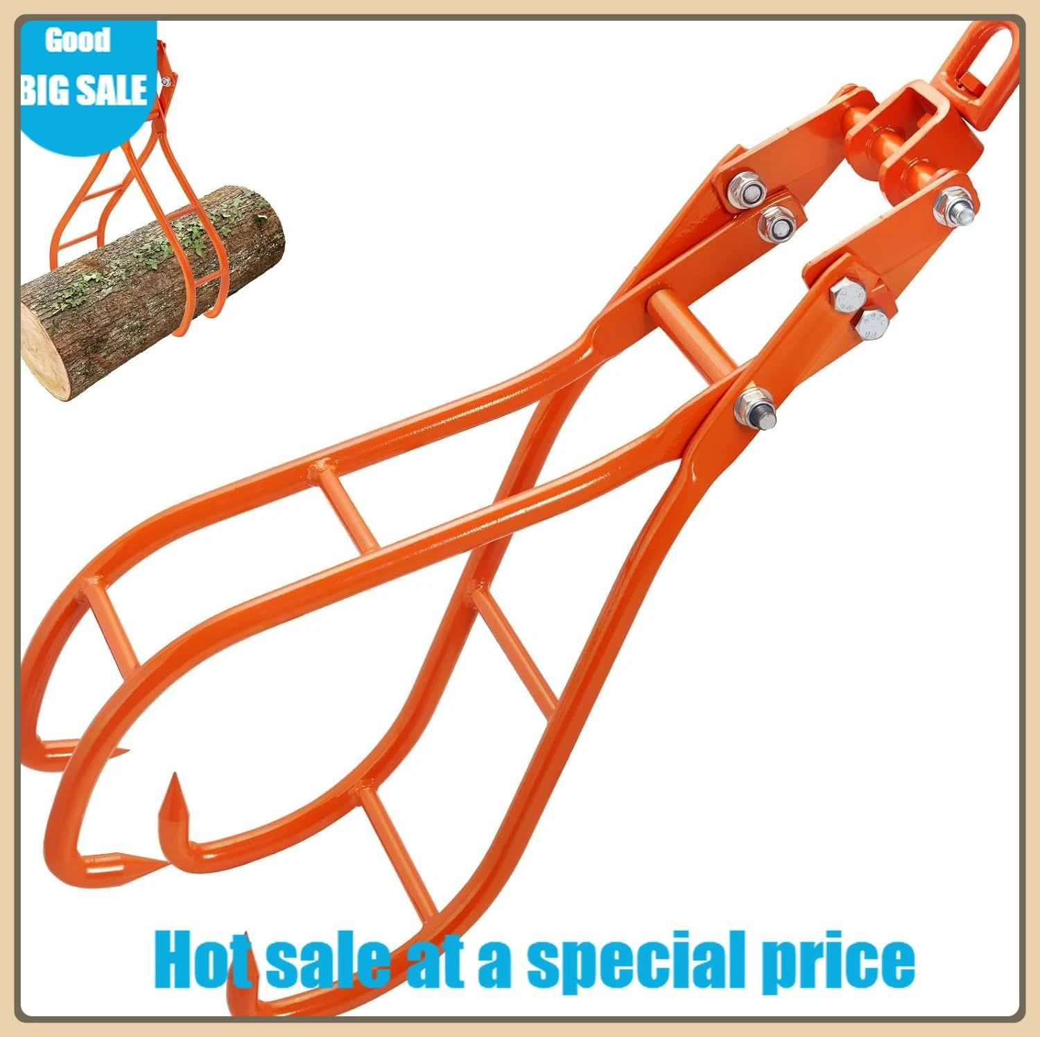 

Handy 36 inch 4 Claw Log Grapple , Swivel Steel Log Lifting Tongs, Eagle Claws Design with 3307 lbs Timber Claw Hook