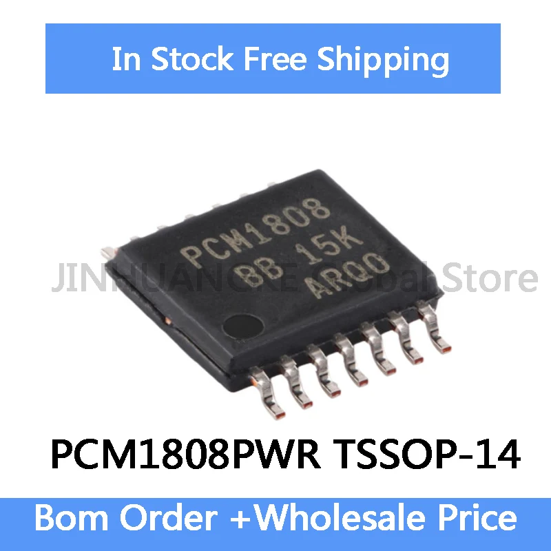 5Pcs PCM1808PWR PCM1808 TSSOP-14 Stereo ADC Chip IC Whokesale
