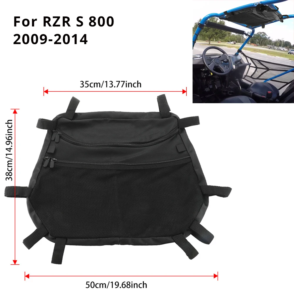 

For RZR S 800 2009-2014 Overhead Storage Bag Mesh Pocket Nylon Roof Bag