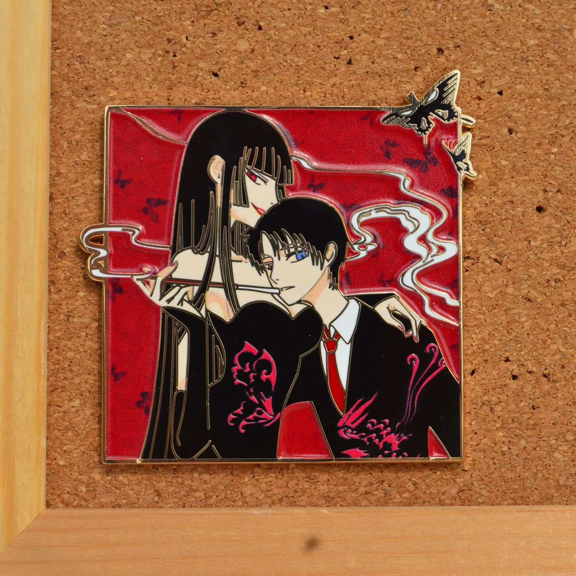 

XxxHolic April 1st Paranormal Event Book Metal Brooch Ichihara Yuko Watanuki Kimihirobadge