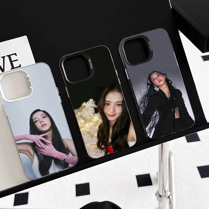 1PC Singer J-Jisoo Phone Case Phone Case IMD color silver shell For iPhone 16 15 14 13 12 11 Pro Max Plus