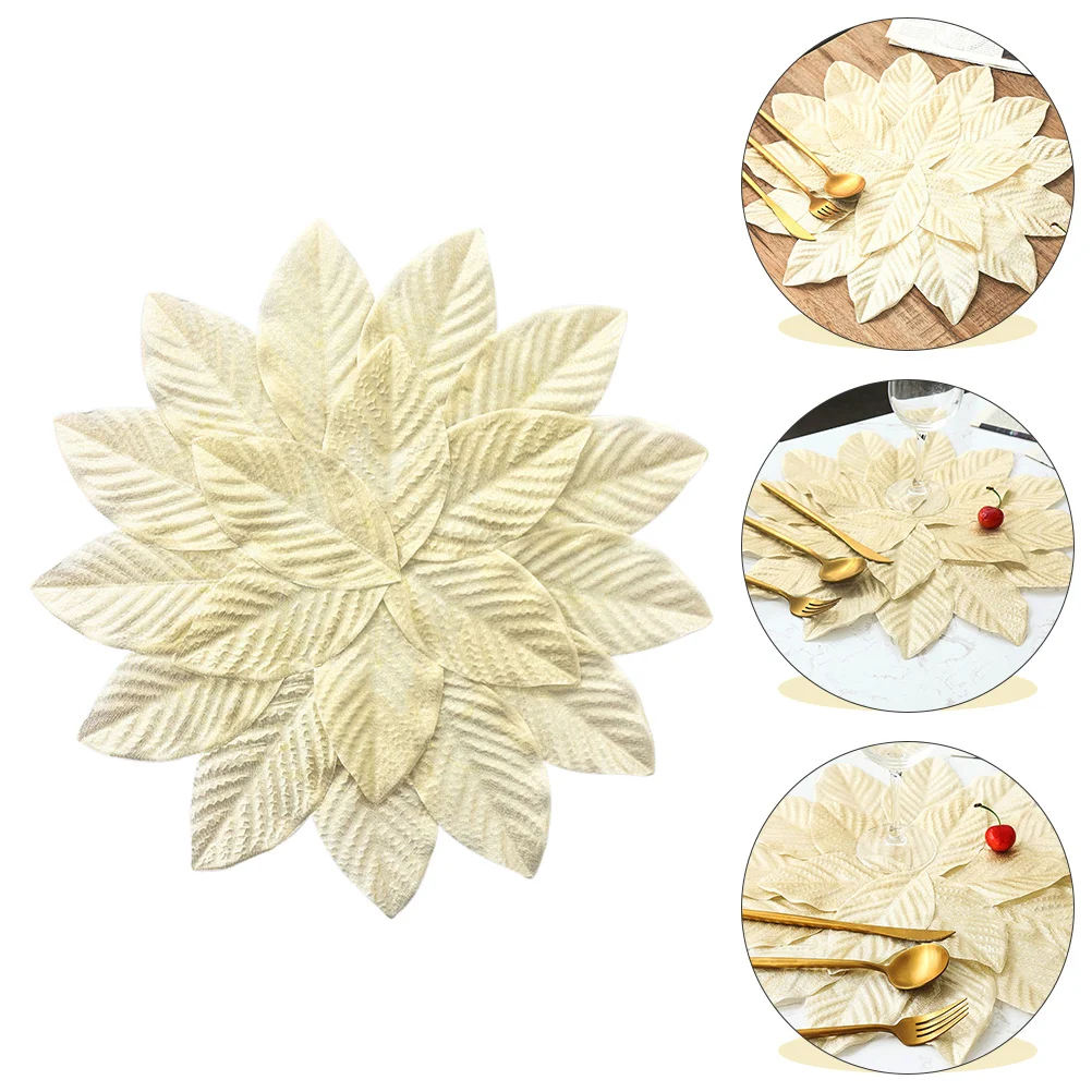 Manteles Individuales de flores de imitación, manteles de mesa de plástico, suministros de cocina lavables resistentes al calor para decoración de cena navideña