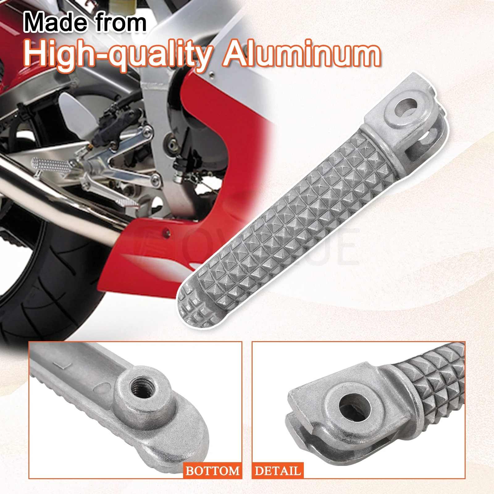 Motorcycle accessories Front Footrest Rider Foot pegs Pedals Kit For Yamaha YZF R1 R1S/R1M 1998-2025 YZF R6 R6S 1999-2020 2003