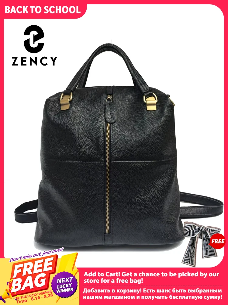 Zency Vintage-Rucksack aus echtem Leder für Damen, Diebstahlsicher, großes Fassungsvermögen, Schul- und Reisetasche, Umhängetasche, Schultertasche mit Tragegriff