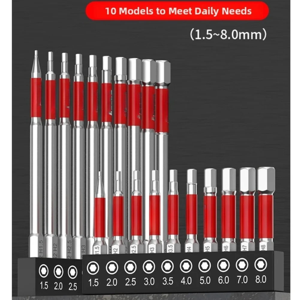 

Steel Hex Screwdriver Bit Set 10PCS High Hardness Magnetic Screwdriver Socket Wrench Drill Bit Power Tool Parts