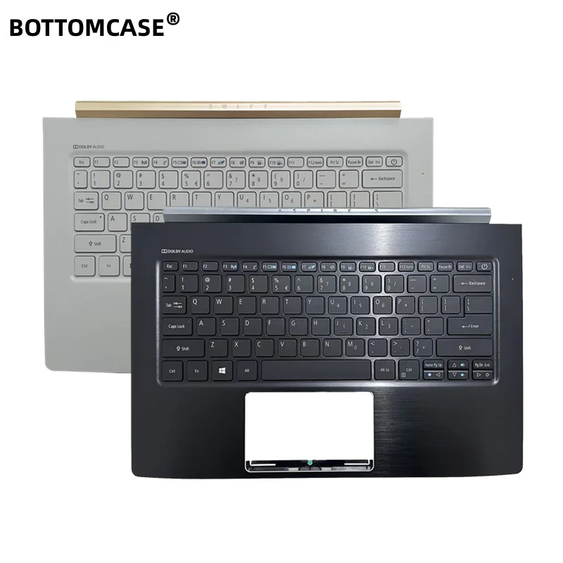 

New For Acer Aspire S13 S5-371G SF514-51 N16C4 Laptop Upper Case Palmrest Keyboard US Black White 6B.GLEN2.001 6B.GCHN2.001