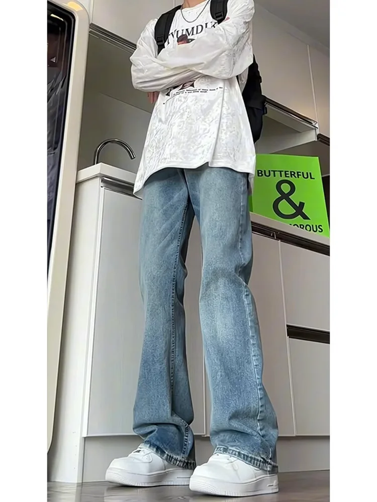 

Light Wa Knife Straight Leg Jeans American Vibe High Street Men's Faion High End Feelings Pants Micro Flared Legs