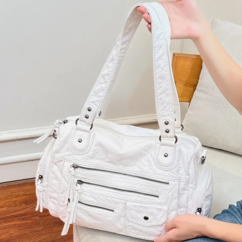 

Vintage Large Capacity Tote Bag with Multi-Pockets, Сумка Женская Y2k Casual Shoulder Top Handle Crossbody Handbag for Daily