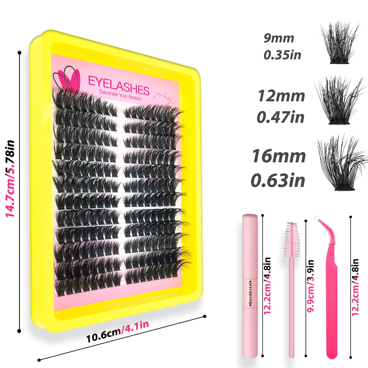 رموش صناعية فردية 80D D مجموعات رموش مجعدة مع ملاقط وغراء عين القطة عيون درامية رقيق، سميك للغاية مريح #2