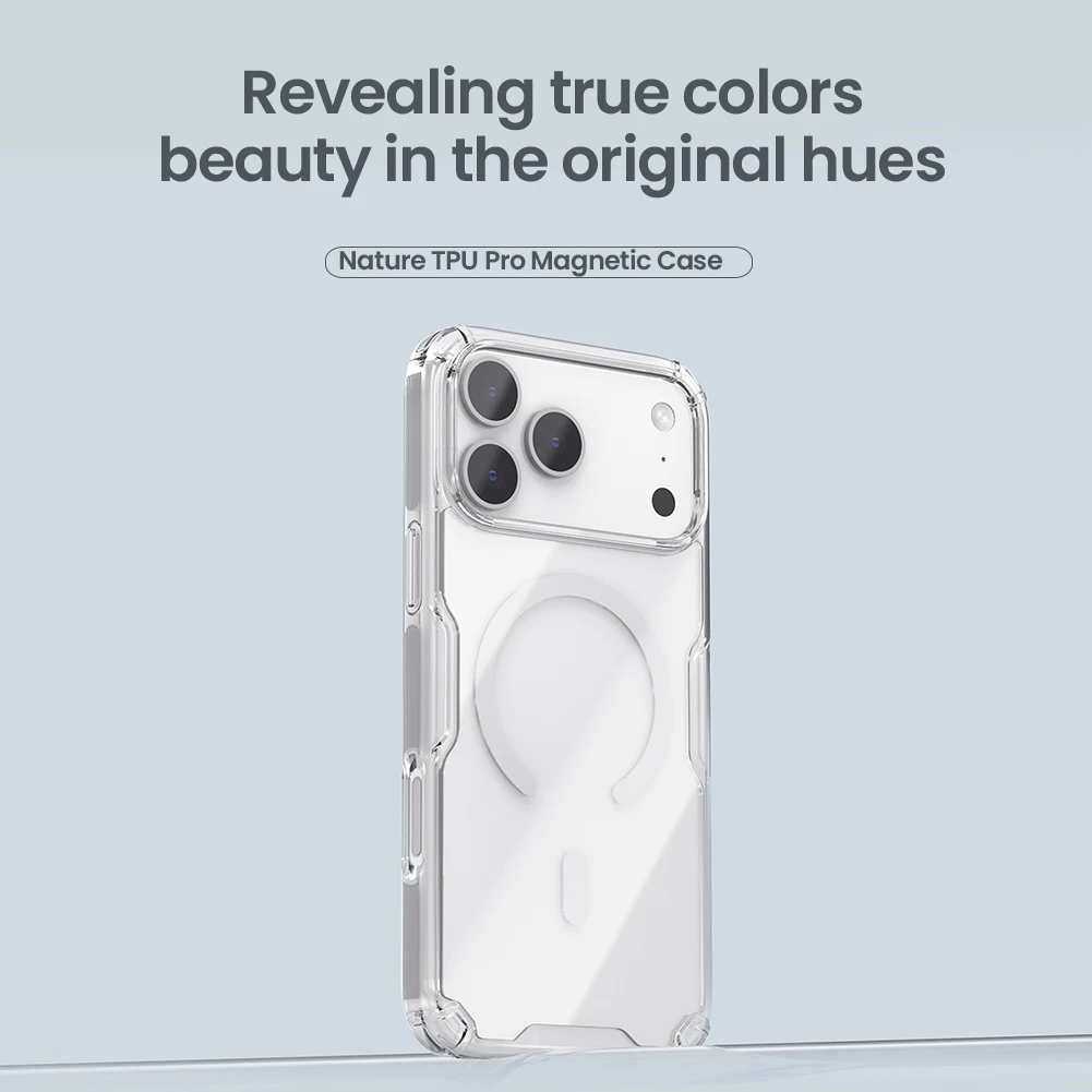 Nillkin For iPhone 17 Pro Max 17 Air 16 Pro Max 17Pro 16Pro Nature Pro Magnetic Transparent TPU Frame Cover Phone Case