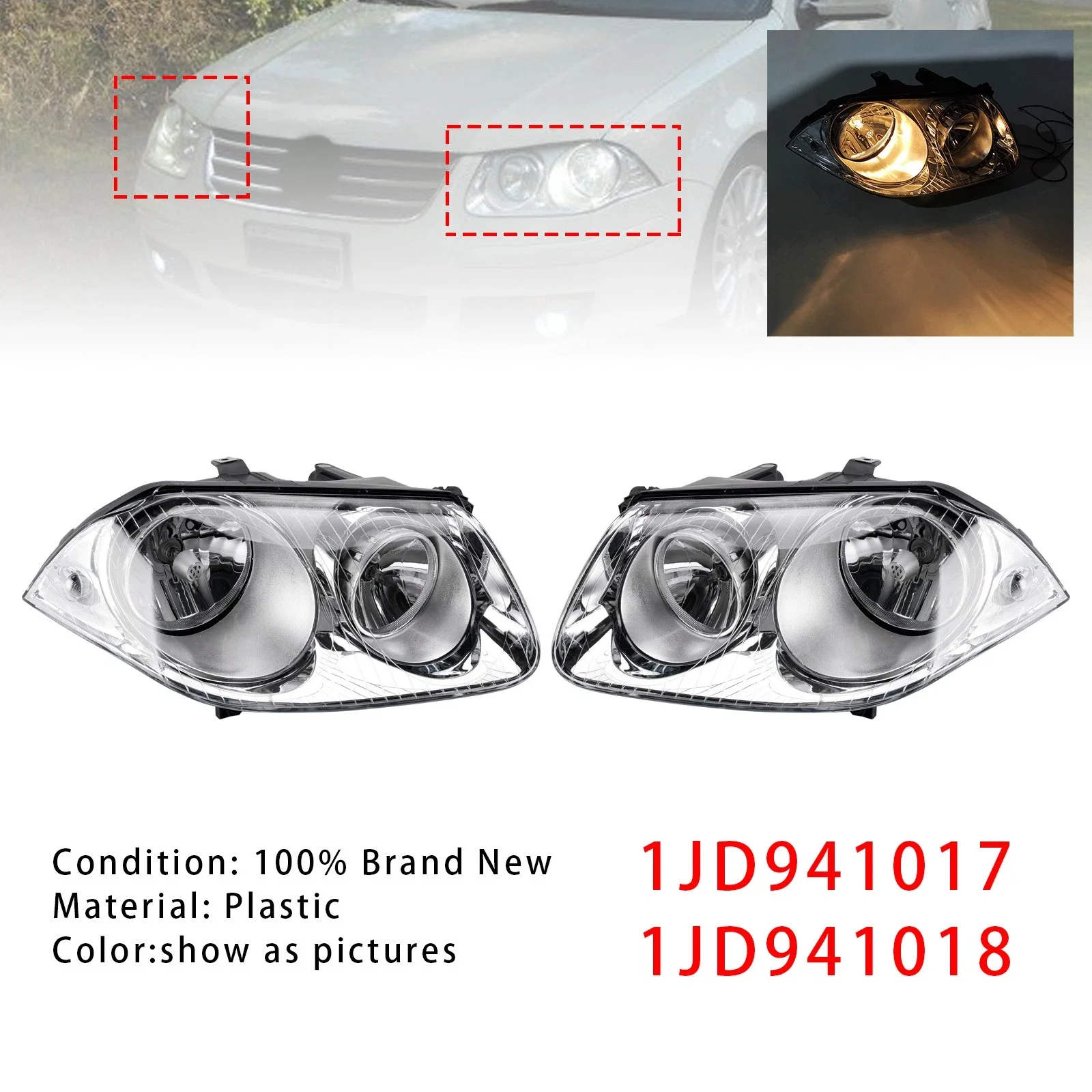 Daytime Running Light Kit For Front Headlights For Classic Bora 2006 ~2011 OEM 1JD941017 1JD941018 Headlight Lamp
