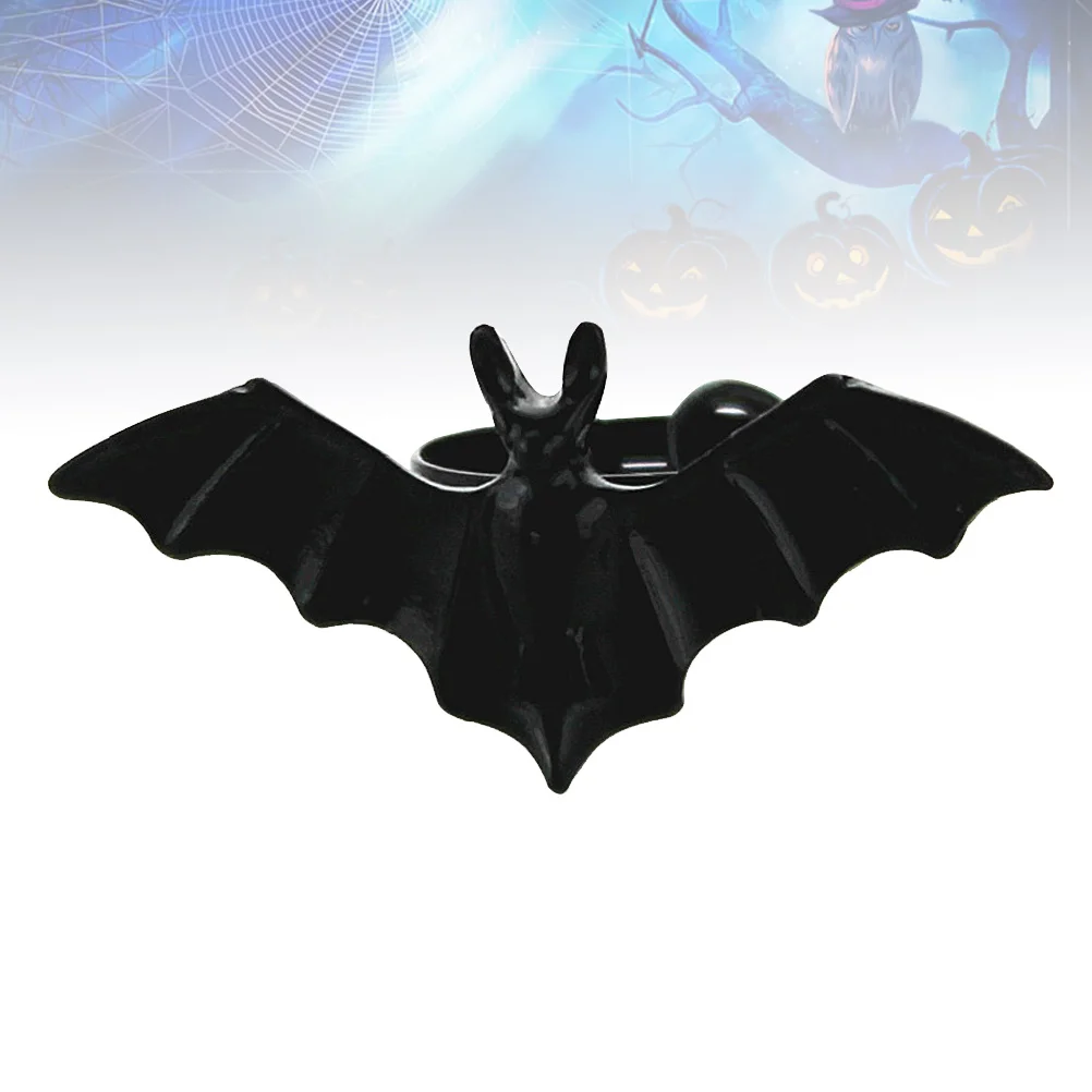 3 pcs Rings Black Plastic Halloween Bat Rings For Party Favors Decor Kids Adults Halloween Party Accessory Costume Accessory
