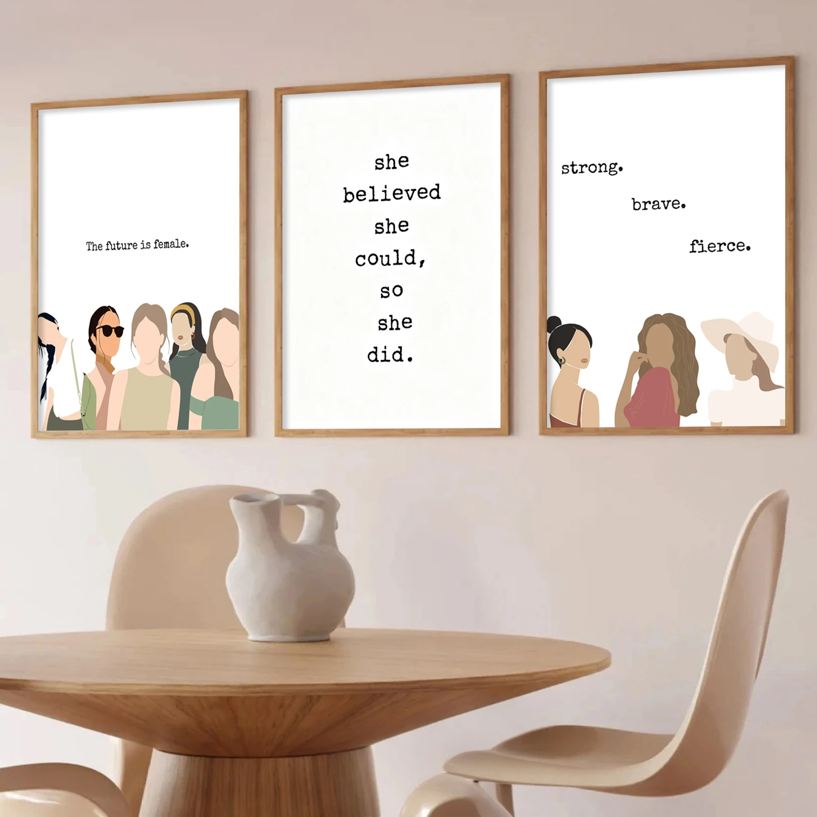 Women's Power Wall Art Prints Inspirational Posters The Future is Female Canvas Painting Living Room INS Style Pictures Decor