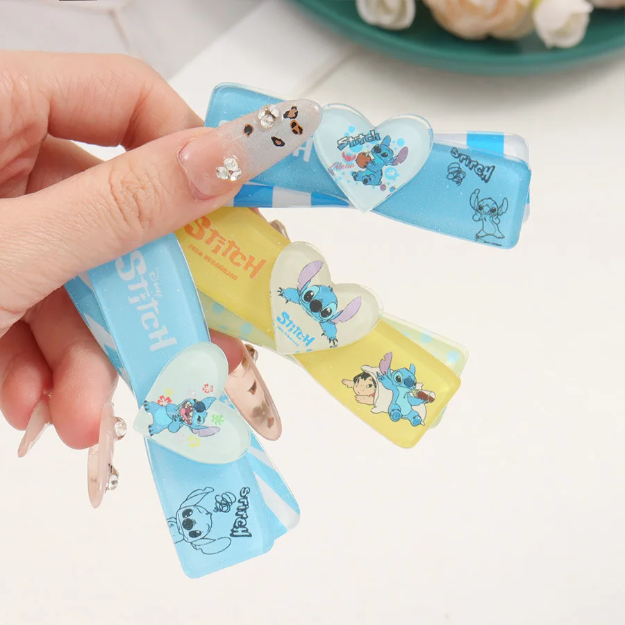 

Anime Lilo & Stitch Cartoon Hair Clip Disney Stitch Hairpin Double-Layer Acrylic Doll Children's Hair Accessories Girls Gifts