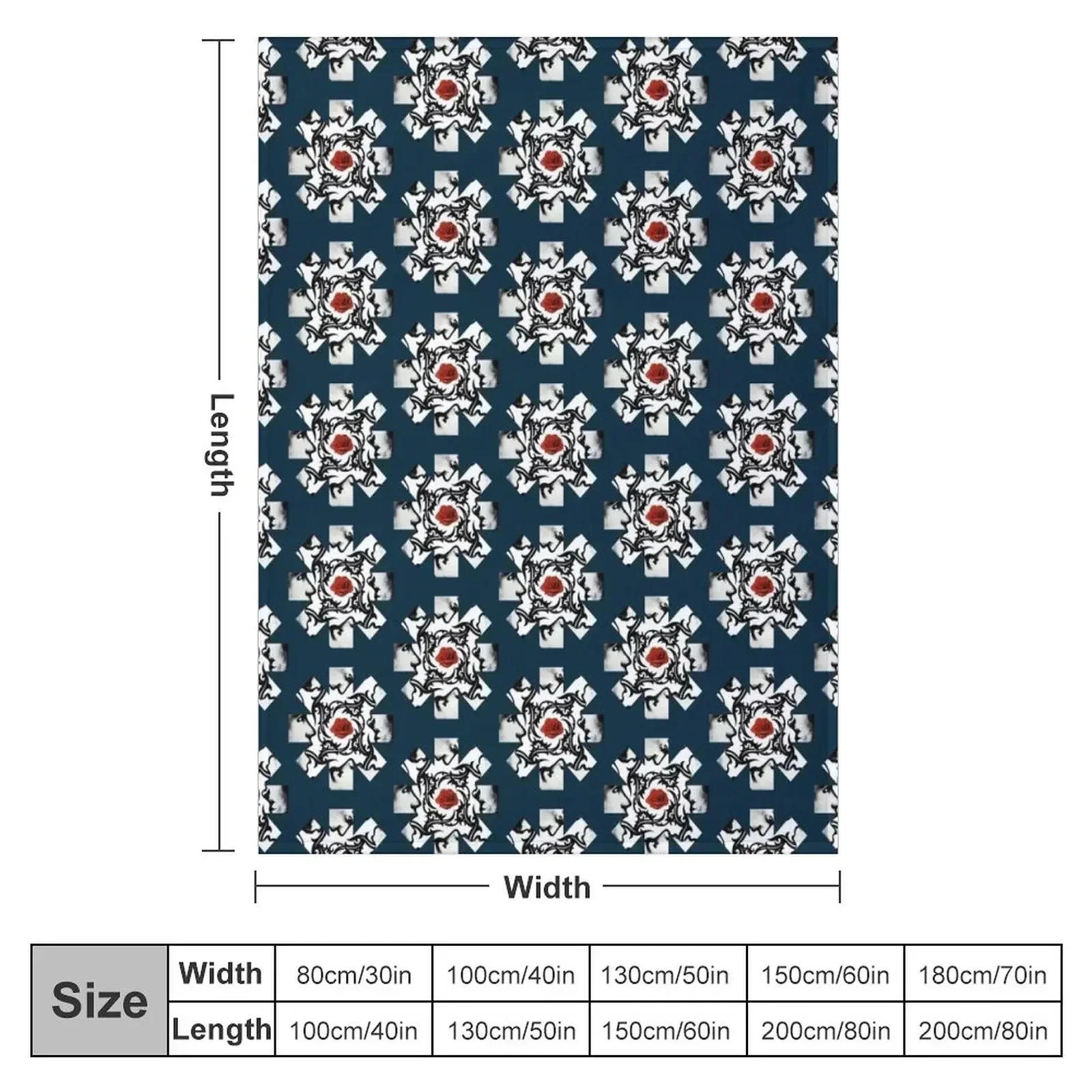 Red Rose on Center Throw Blanket Thermal Decorative Throw Sofa Throw Winter beds Bed covers Bed Blankets