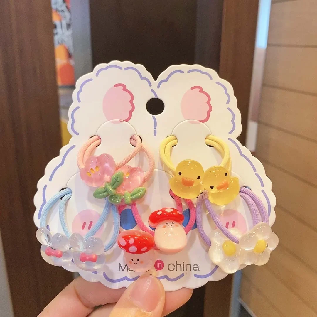 10pcs Cute Sanrio Acrylic Hair Ties Cinnamoroll Kawaii Fashion Hair Styles Hair Ropes Accessories for Girls Women Gifts Headwear