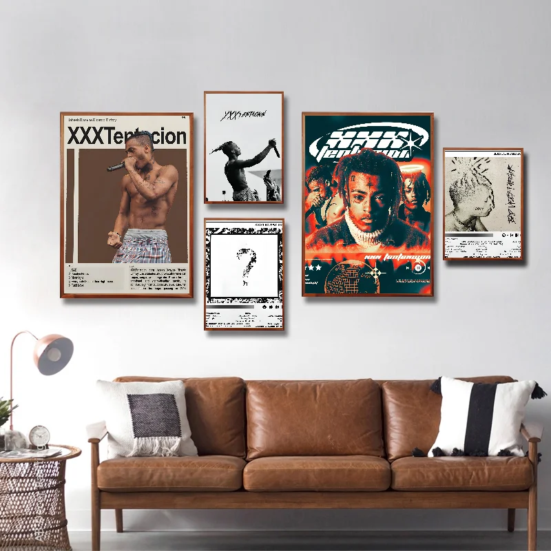 XXX-Tentacion Rock Rapper Music Albums Poster Self-adhesive Art Waterproof Paper Sticker Coffee House Bar Room Wall Decor