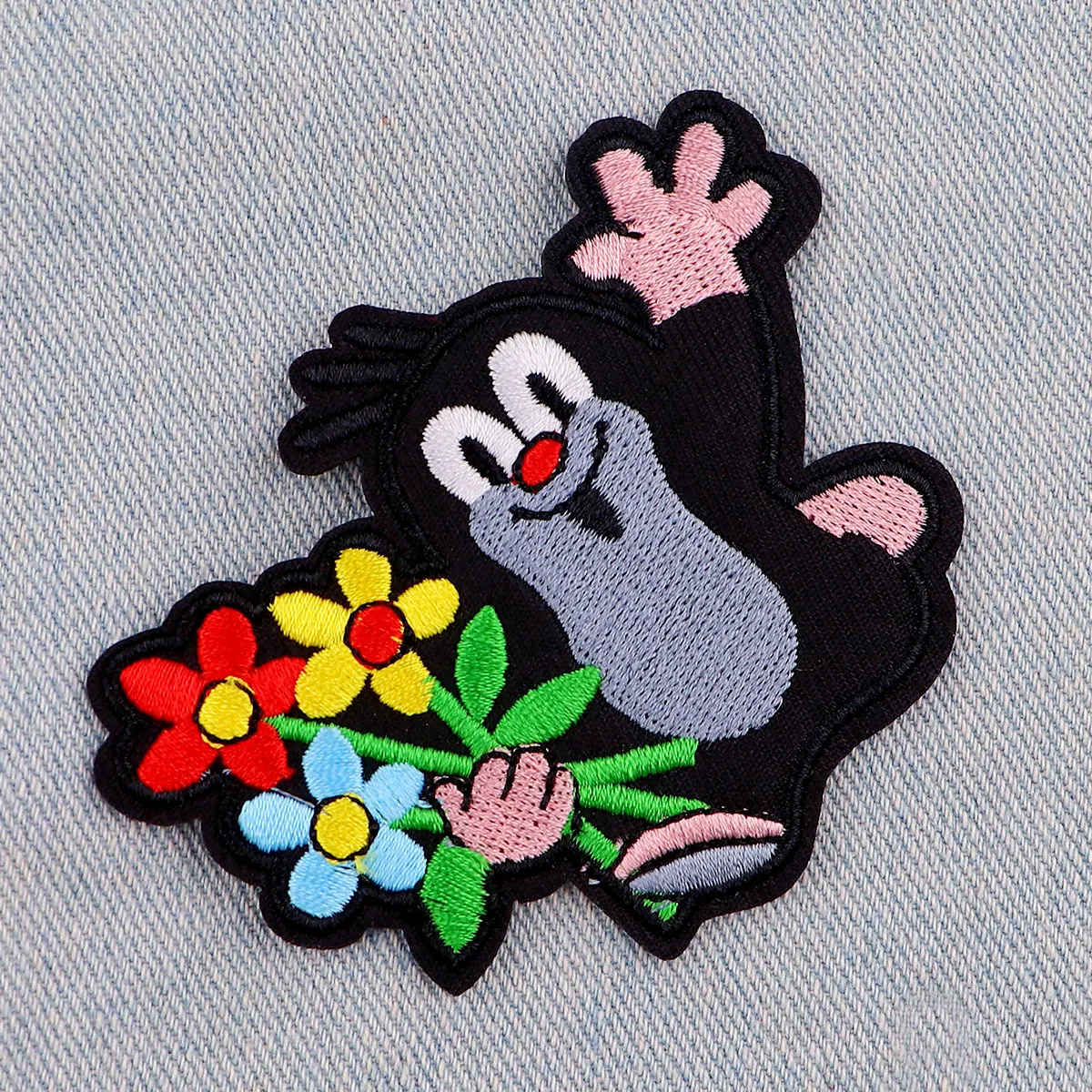 Cute Little Mole Patch Cartoon Embroidery Patch Iron On Patches For Clothing Thermoadhesive Patches On Clothes DIY Sew Badges