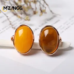 Amber Silver Ring Adjustable Mens Women Blood Amber Rings Charm Advanced Fashion Jewelry Gifts Ladies Beeswax Mens Ring