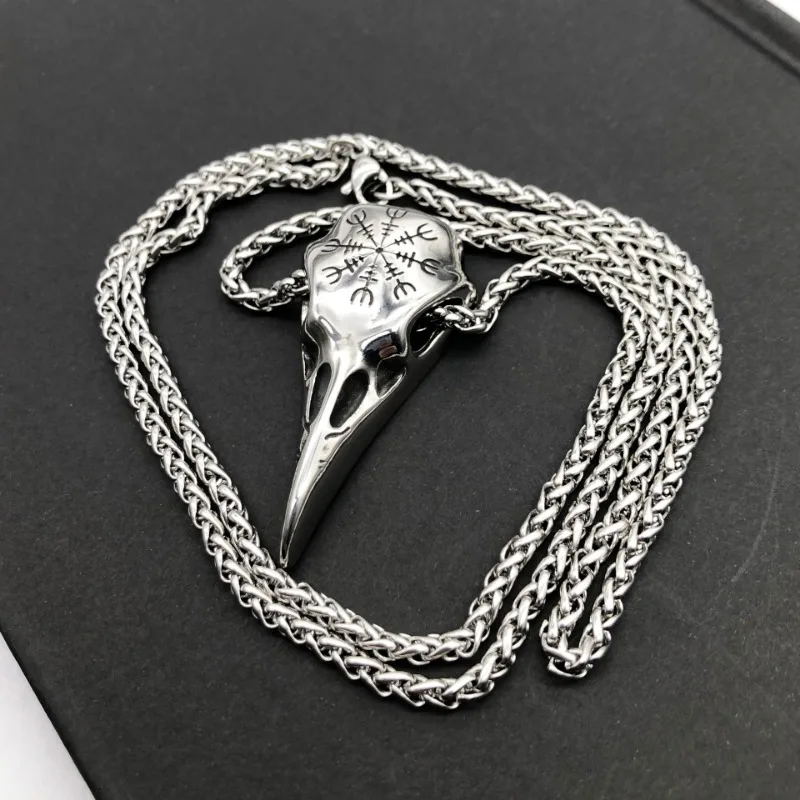 Men's Symbol Vintage Raven Eagle Beak Pendant Nordic Personality Hip Hop Amulet Punk Party Jewelry Gift 2024