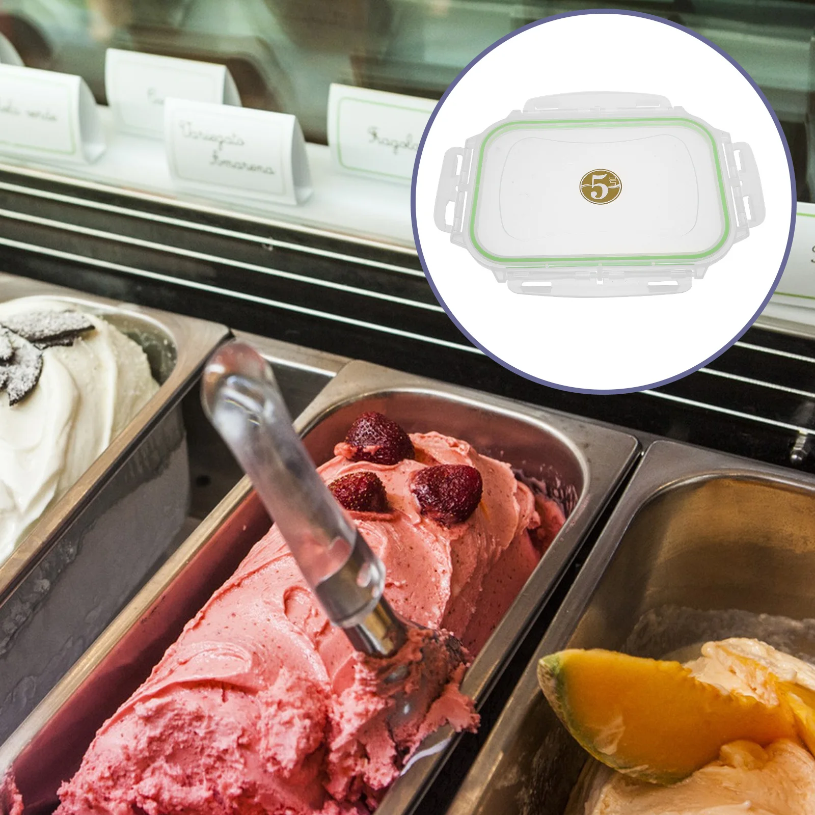 

2pcs Plastic Ice Cream Lid Reusable Rectangular Food Box Cover Replacement 25X17.5Cm For Freezer Storage Bento Case Sealing